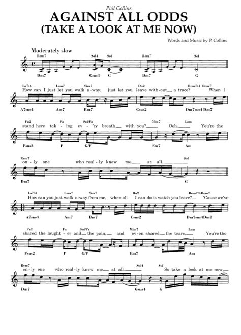 against all odds bass tab|AGAINST ALL ODDS BASS by Phil Collins @ Ultimate.